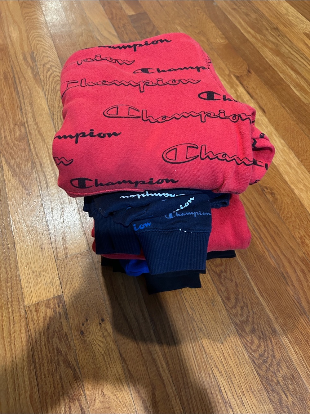 Champion Kids' Blue & Black Logo Pullover Hoodie 4 size large